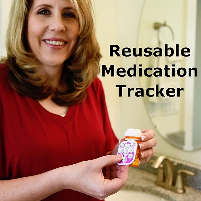 Pill Popper Medication Tracker, Daily Pill Reminder, Small and Portable Memory Aid with Buttons, Attaches to Pill Container, Tracks up to 3 Doses per Day, Multicolor, 3-Pack - Easy To Use Products