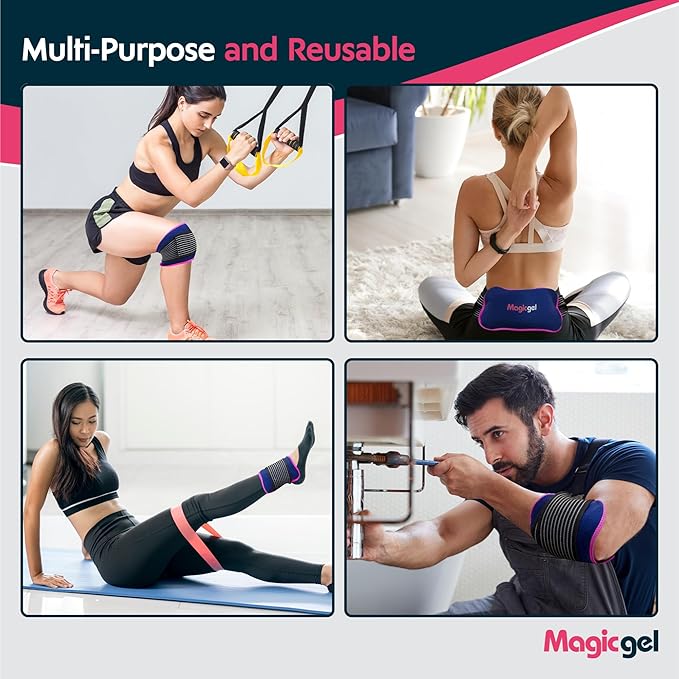 Magic Gel Ice Packs for Injuries Reusable (3 Pieces) | Flexible Wrap Around Gel Ice Pack Knees, Back, Shoulders, Arms and Legs (11" x 5.5") | Hot and Cold Compress Cold Packs for Injuries