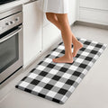 MAYHMYO Kitchen Mat Cushioned 1/2 Inch Thick Anti Fatigue Kitchen Rug Black and White Kitchen Floor Mat Non-Skid & Waterproof Kitchen Rug Comfort Standing Desk Mat for Home Office Sink