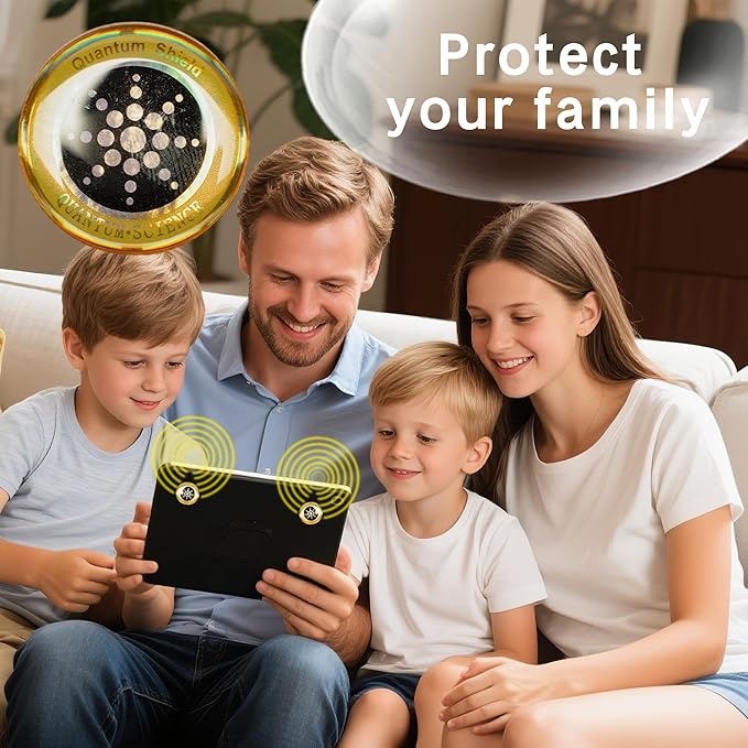 EMF Stickers Blocker Neutralize Shield Protection from Cell Phones cased and Electronic Devices WiFi 5G Tablets Laptops Computers Monitors (6Pcs Golden)