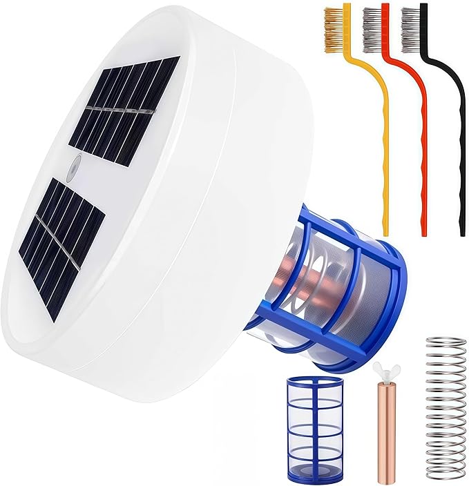Solar Pool Ionizer, Copper Pool Ionizer Floater Auto Switching of Multi-Colored LED Night Light, Floating Pool Cleaner