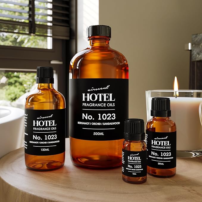 AirScent Hotel Diffuser Oil No. 1023 Inspired by The Baccarat Hotel Scent - Love Affair Fragrance Oil for Ultrasonic and Waterless Diffusers and Crafting - 500 mL, 16.9 fl oz Glass Bottle