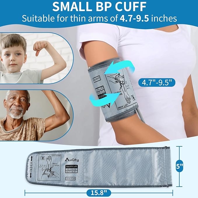 Small Blood Pressure Cuff Tailored for 4.7’’-9.5’’(12-24CM) Arm Circumference BP Replacement Cuff for Pediatric and Women S(Small) 6 Connectors (BP Cuff Included Only)