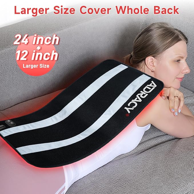 2026 Upgraded Red Light Therapy Pad for Body, FSA/HSA Eligible Red Light Therapy Belt with Timer, 24" x 12" Near Light Mat 660nm&850nm Infrared Light Therapy Wrap for Back Shoulder Muscle Pain