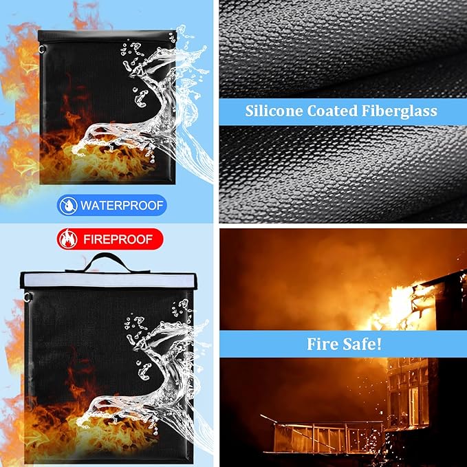 5 Pack Faraday Bags, Extra Large Faraday Bag for Laptops & Tablets & Radio & Car Keys, Waterproof & Fireproof Faraday Cage with Reflective Strip, Anti-Theft Faraday Key Fob Protector