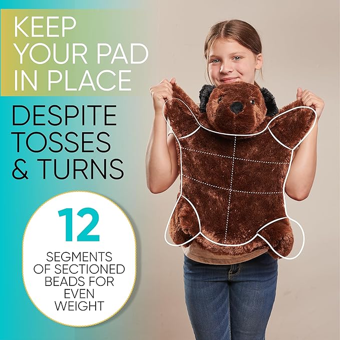 FRIENDLY CUDDLE Weighted Lap Blanket for Kids & Adults – Kids Weighted Blanket – ASD, Sensory Processing Weighted Stuffed Animals Dog Toy – Microwavable Weighted Lap Pad for Kids, 5 Lbs.