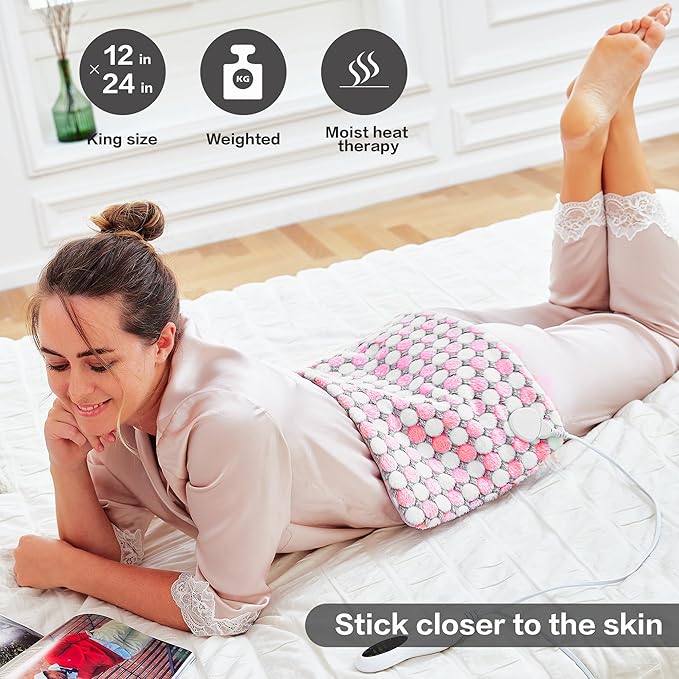 Weighted Heating Pad,10 Heat Settings 3 Timers Auto Off,Heating Pad for Back Pain Relief,Color Fashion Model,Suitable for Holiday Gifts for Parents, Loved Ones, Friends