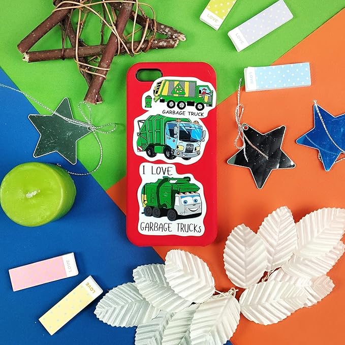 BulbaCraft Garbage Truck Stickers, Trash Truck Stickers, Garbage Party suppliess, Gifts for Women & Men
