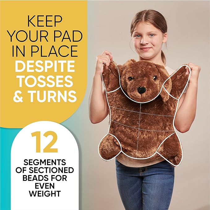 FRIENDLY CUDDLE Weighted Lap Blanket for Kids & Adults – Kids Weighted Blanket – ASD, Sensory Processing Weighted Stuffed Animals Dog Toy – Microwavable Weighted Lap Pad for Kids, 5 Lbs
