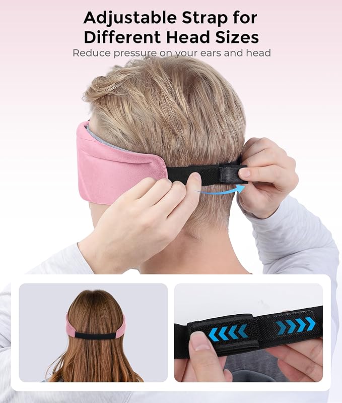 LOVE EYE Sleep Headphones Bluetooth 5.4 Sleeping Eye Mask Wireless Music Earphones with HD Speakers for Side Sleepers Total Blackout Cotton Mask for Travel, Home, Office, Unique Gifts