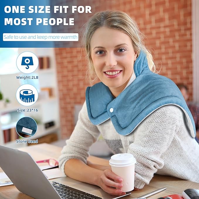 Heating Pad for Neck and Shoulders and Back Pain Relief Valentines Day Gifts for Her Him 2lb Weighted Electric Neck Heating Pad Shoulder Heating Pads 6 Heat Settings 4 Timers Auto-Off