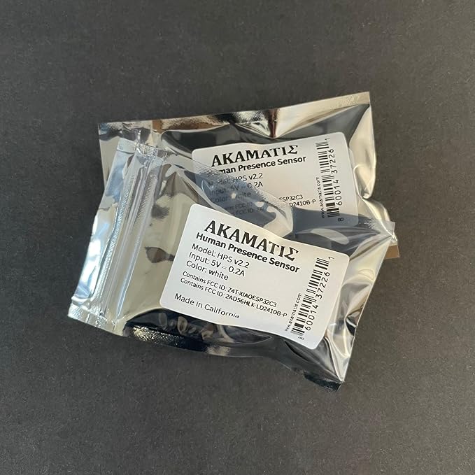 AKAMATIS Human Presence Sensor v2.2 for Home Assistant, 2.4 GHz WiFi (Seeed C3 with External Antenna + LD2410B)