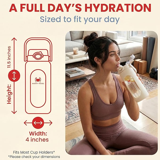 32 oz Glass Water Bottle – White | Leakproof Borosilicate Design with Time Markers, Silicone Sleeve & Flip Straw – Lightweight for Gym, Travel, Work