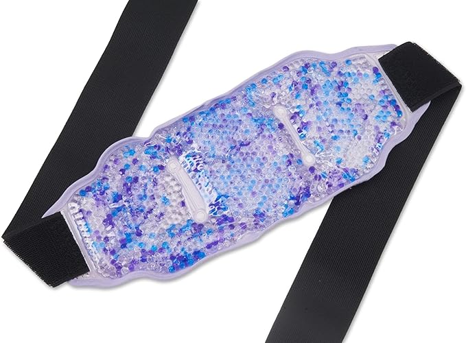 Premium Hot Cold Gel Bead Ice Pack by FOMI Care | Cool Compress for Lower Back, Shoulder, Knee, Bicep, Stomach | Coccyx, Sciatica, Tailbone Pain Relief | Flexible, Reusable Heating Pad | (Purple)