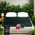 Luxury Tourmaline Grounding Mat King Wide 75” x 54” for Bed & Sofa – PU Leather Conductive Surface, Quality Certified, Includes Silver Sleep Mask & 15ft Cord