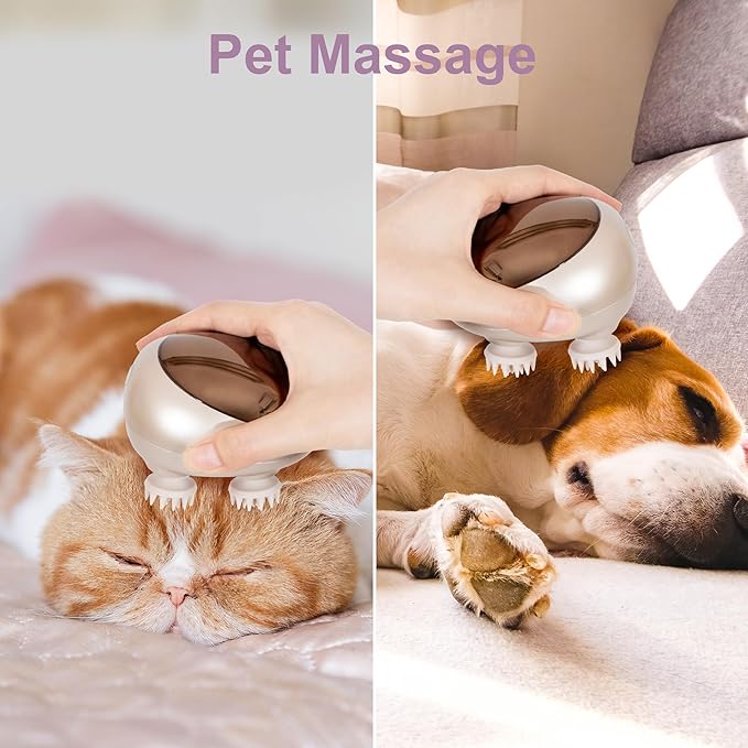 Electric Scalp Massager, Portable Head Stress Relax,IPX7 Waterproof Rechargeable Head Massager Scalp Stress Relax, Body for Deep Cleansing, Relief, Hair Growth (Gold)