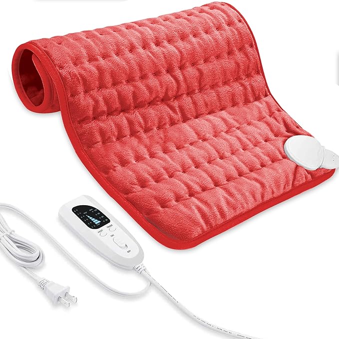 24"X20" Electric Heating pad with 6 Heat Settings, Auto Shut Off, Red Dry Electric Heating for Back Neck Knee Arms Legs Shoulder Heat Pads for Christmas Birthday Father's Day Mother's Day