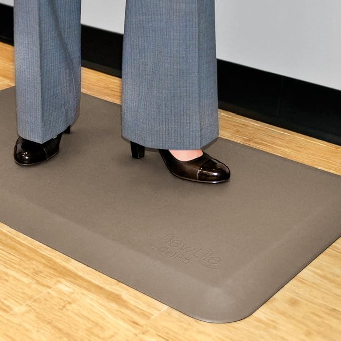 NewLife by GelPro Anti Fatigue Mat: Eco-Pro Foam Anti-Fatigue Comfort Mat - Standing Desk Pad - Professional Floor Mats for Commercial & Industrial Work - 24” x 36” Non Slip Ergonomic Mat - Taupe