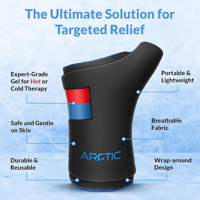 Two Pack | Wearable Thumb & Wrist Ice Pack – Reusable Hot Cold Compression for Hand, Finger, Carpal Tunnel, Arthritis, and Tendonitis Relief (Large)