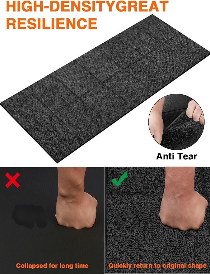 Treadmill Mat,70"x32",6mm Thickness Foldable Exercise Equipment Mat for Carpet Hardwood Floors, Compatible with Walking Pad,Spin Bike,Elliptical Trainer,Rowing Machine