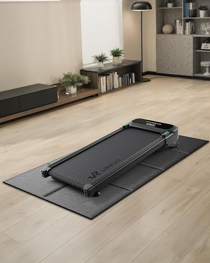 Foldable Treadmill Mat,63"L x 26"W x 0.24"Th,Treadmill Mat for Carpet &Hardwood Floors ，Mat for Under Walking Pad on Carpet, Hardwood Floors Protectior, Non-Slip, Waterproof, Noise Shock Absorption