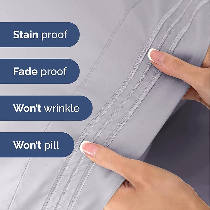 Twin Size 3 Piece Sheet Set - Extra Soft, Breathable & Cooling Sheets - Hotel Luxury Durable Bed Sheets for Women & Men - Deep Pockets, Easy-Fit & Wrinkle-Free Sheets - Light Lilac Oeko-Tex Bed Sheets
