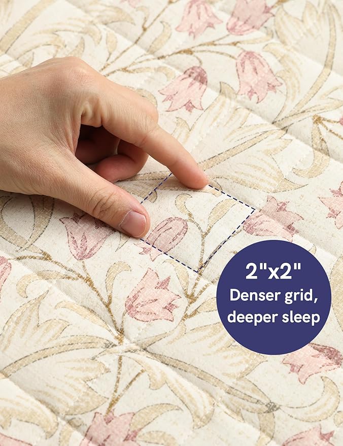 YnM King Size Linen Weighted Blanket for Adults (88x104 Inches, 50 Pounds, Campanula), Exclusive Smallest Compartments with Glass Beads, Extra Heavy Bed Blanket for Two Persons on Queen or King Bed