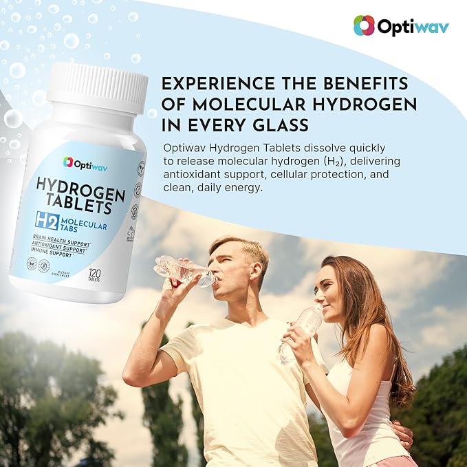Hydrogen Tablets for Drinking Water - H2 Molecular Tabs with Magnesium for Instant Hydrogenated Drink Healthy Aging Immunity Antioxidant Cognitive & Brain Health Support - Non-GMO Gluten-Free