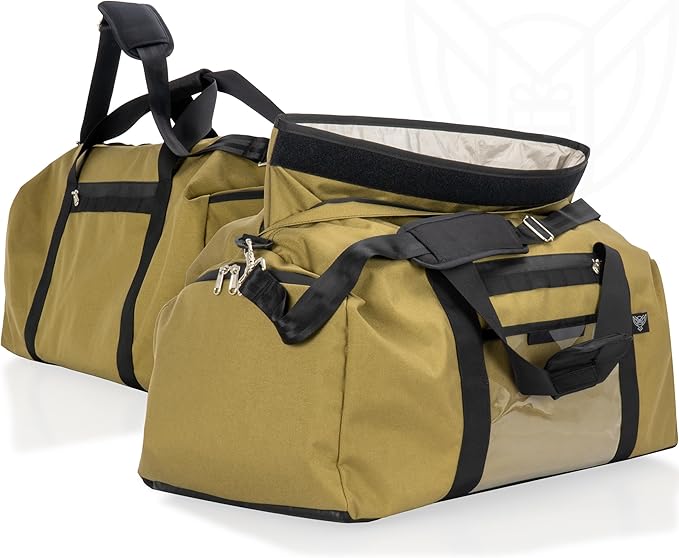 Xtreme Sight Line ~ AQUA Duffel Faraday Bag ~ Water-Proof Signal Blocking Duffel Bag for Large Electronics ~ Tracking/Hacking Defense ~ Data Security ~ 1000D Nylon ~ Coyote Brown