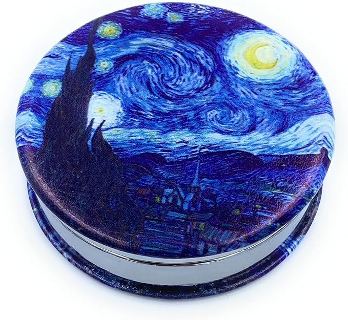 Pill Box Pill Case Small Pill Organizer for Purses Starry Night Van Gogh Pocket Medicine Case Artistic Gifts for Women