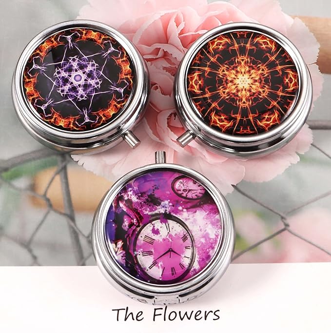3pcs Pill Box,3 Compartment Small Pill Case for Purse, Cute Mini Medicine Organizer Travel Pill Organizer,Portable Pill Container and Medicine Vitamin Organizer