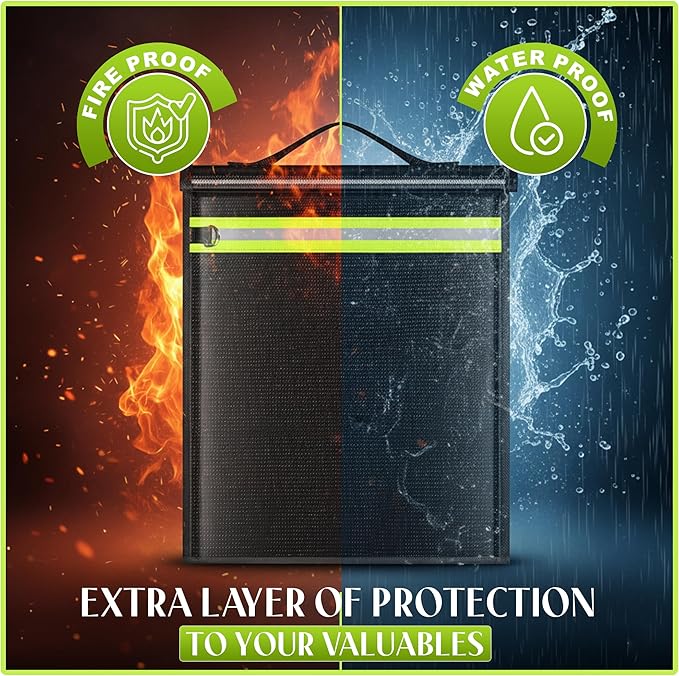 Large Faraday Bags 5 Pack-Faraday Box with EMP, RFID, FOB Signal Blocker for Laptop, Tab, Phone &car Keys-Faraday Cage with Handle & Reflective Strip, Anti tracking Faraday Pouch Fireproof &Waterproof