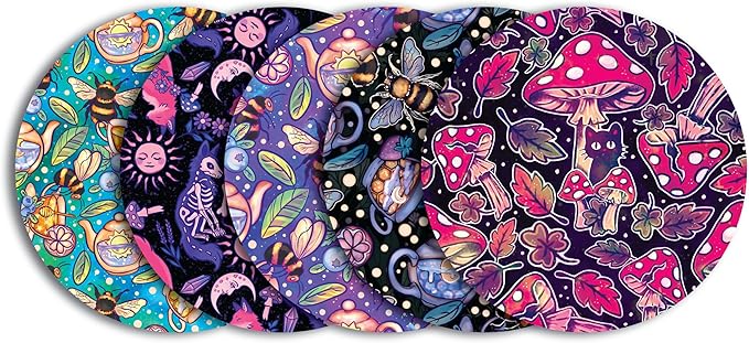 Glucomart Adhesive Patches for Freestyle Libre 3, Lingo, Instinct, Dexcom G7 & Stelo (5 Count) – Strong CGM Patches, Waterproof & Sweatproof, 15-Day+ Hypoallergenic Overpatch (EnchantedForrest)