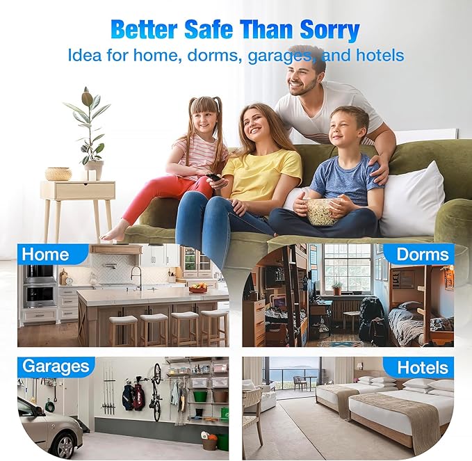 3-in-1 Carbon Monoxide Detectors Plug in with Rechargeable Battery Backup, Upgraded 10-Year Sensor, Dual-Mode LED Display, Real-Time Portable CO Monitor with Temp & RH for Home and Travel