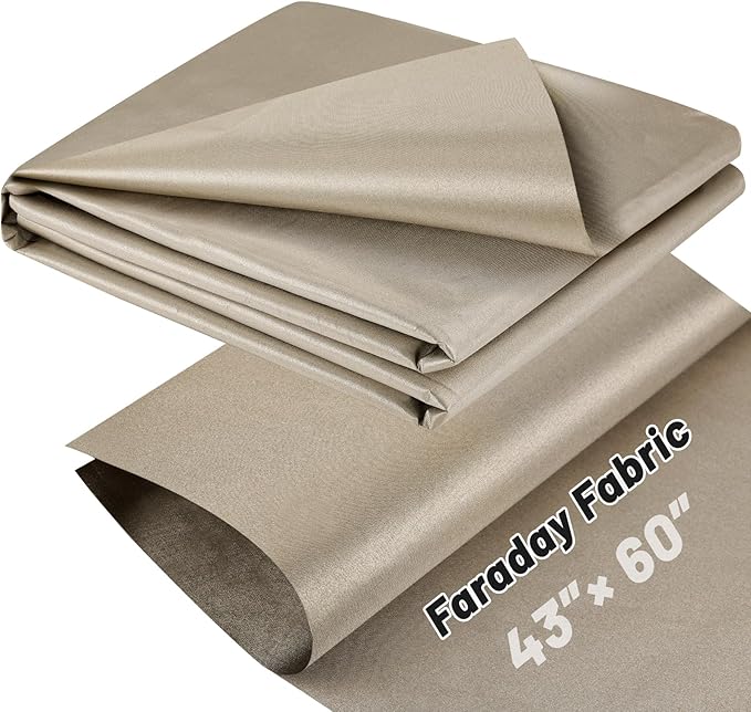 Faraday Fabric, 43" x 60"Faraday Cloth Military Grade Fabric Grade Protection Nickel Copper Faraday Cloth for WiFi, GPS
