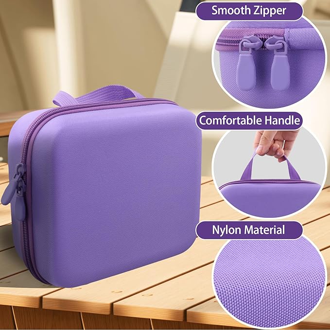 co2CREA Hard Case for OMRON Silver Upper Arm Blood Pressure Monitor BP5255, Mesh Pocket for Other Small Accessories, Purple