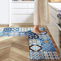 Ashler Kitchen Mats Anti-Fatigue Kitchen Rugs, Non-Slip Waterproof Kitchen Floor Mats, 2PCS Ergonomic Comfort Foam Standing Rug for Kitchen, Office, Floor, Laundry, Sink, 17x47 in & 17x29 in, Blue