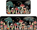 Mushroom Kitchen Rugs 2 Piece Set for Floor Mat, Non Skid Washable Absorbent Microfiber Mushroom Kitchen Mat for in Front of Sink for Standing for Home Mushroom Kitchen Decor 17"X30"+17"X47"