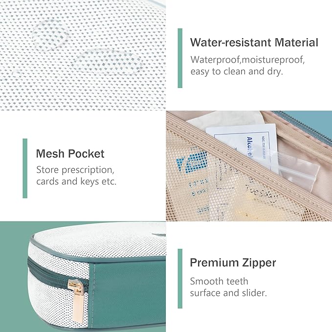 Weekly Travel Pill Organizer 3 Times A Day Pill Case for Purse with Removable 7 Day Pill Box Holder,Cute Medication Organizer Pill Container for Medicine, Vitamin, Fish Oils,Supplement(Teal, Large)