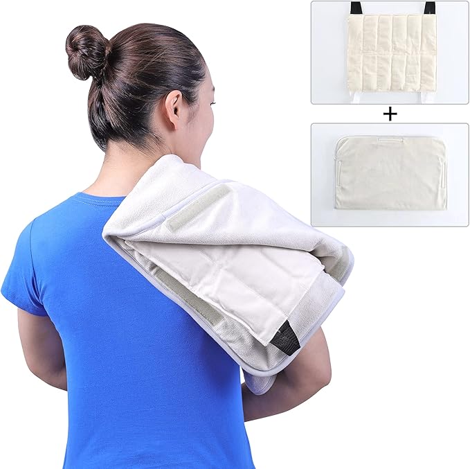 UNI-GO Moist Heat Pack, Relieve Body Fatigue, Pain, Backache, Arthritis, Joint Stiffness, Sprains, Bruises, General Soreness and Spasms. (Standard-10 x12 Set with Terry Cover)