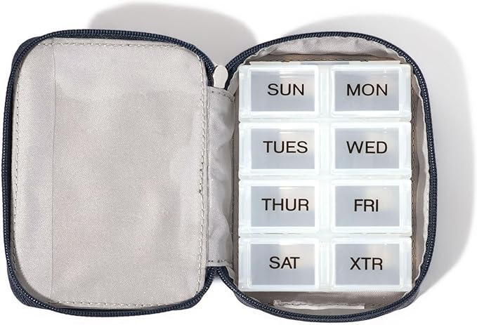 Baggallini Travel Pill Case - Lightweight 3x4 Inch Pill Organizer