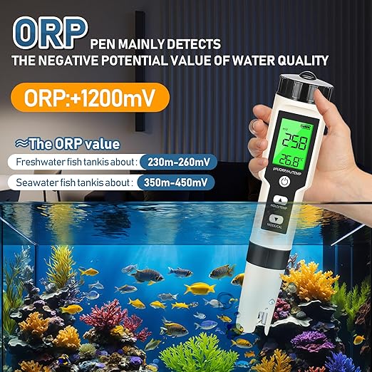Hydrogen Water Tester 4 in 1 PH,H2,ORP&Temp,pH Meter ORP Meter Hydrogen Tester for Water with ATC & Backlight,Accurate Hydrogen Water ppb/ppm Meter