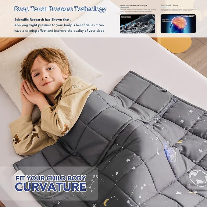Topcee Weighted Blanket (7 lbs, 40" x 60") Cooling Throw Heavy Blanket for Sleeping Apply to 40-60 lbs, Soft Thick Breathable Blanket with Glass Bead, Easy Care