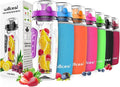 Fruit Infuser Water Bottle 32oz- Durable, Large - BPA Free Tritan, Flip Lid, Leak Proof Design - Sports, Camping