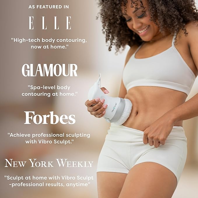 Vibro Sculpt 1.0 Body Sculpting Machine – Lymphatic Drainage Massager & Cellulite Massage Tool for Legs, Stomach & Arms – with Interchangeable Pads that Helps Improve Skin Texture