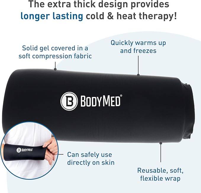 BodyMed 360° Hot & Cold Sleeve for Knee, Elbow, Ankle, Wrist Discomfort Relief – Flexible, Reusable Gel Ice Pack Compression Therapy for Sprains, Arthritis, Tendonitis - Small