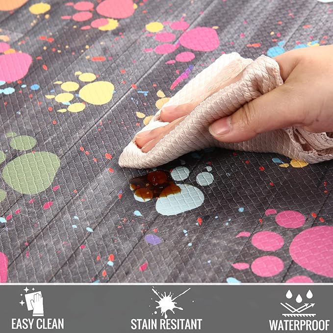 Kitchen Mat Cushioned Anti-Fatigue Floor Mat,Waterproof Non-Skid Kitchen Mats and Rugs Heavy Duty Comfort Standing Mat for Kitchen, Home, Office, Sink, Laundry, Colorful Paws (Grey)