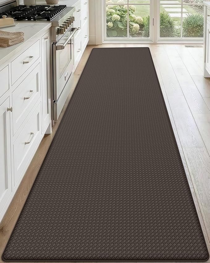 DEXI Kitchen Floor Mats Cushioned Anti Fatigue, 23x94, Large Long Standing Runner Rug Waterproof, Comfort Memory Foam Padded for Front Sink Laundry, Brown