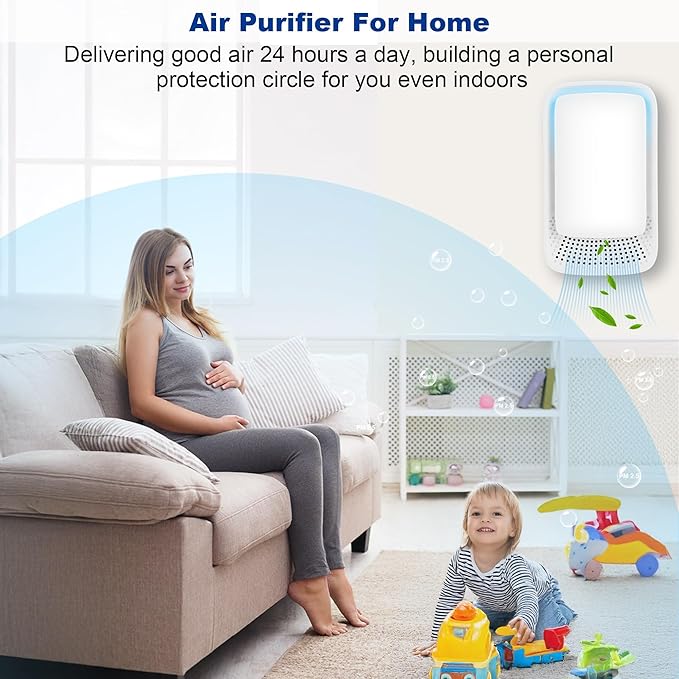 VGY Plug In Air Purifier (2 Pack) – Ionizer Air Purifier, Quiet Negative Ion Air Purifiers, Portable Air Filter Odor for Home, Bedroom, Office, kitchen, Pet Room, Dorm, White