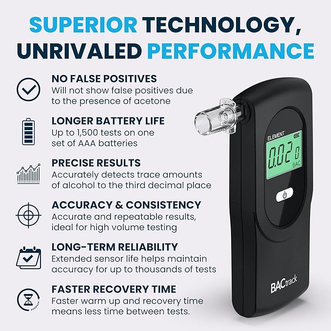 BACtrack Element Breathalyzer (2 Pack) | Professional-Grade Accuracy | DOT & NHTSA Compliant | Portable BAC Alcohol Tester for Personal & Home Use